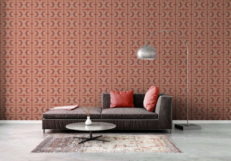 Retro Mesopotamia Wallpaper - Blush