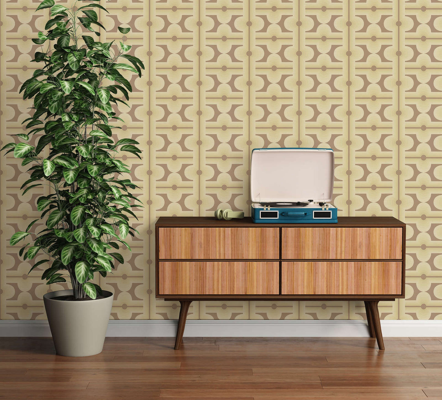 Retro Mesopotamia Wallpaper - Green