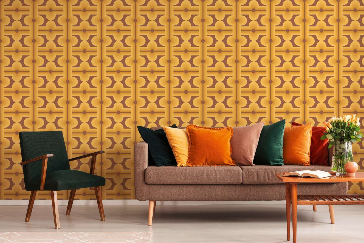 Retro Mesopotamia Wallpaper - Yellow