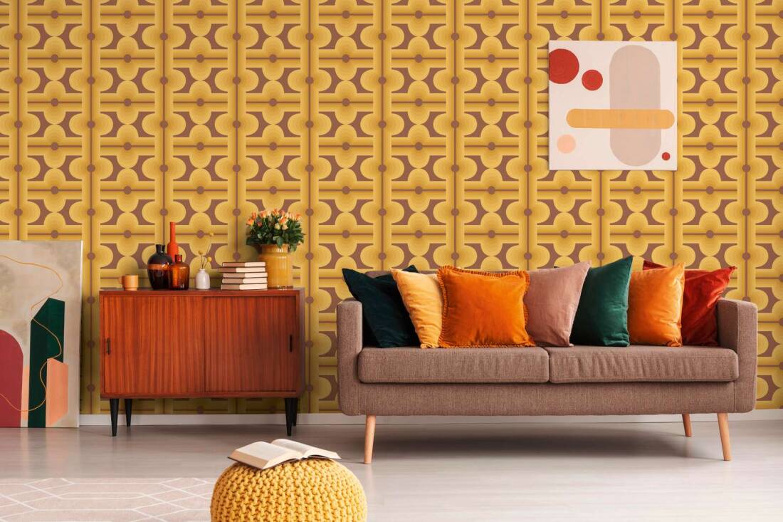 Retro Mesopotamia Wallpaper - Yellow