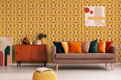 Retro Mesopotamia Wallpaper - Yellow