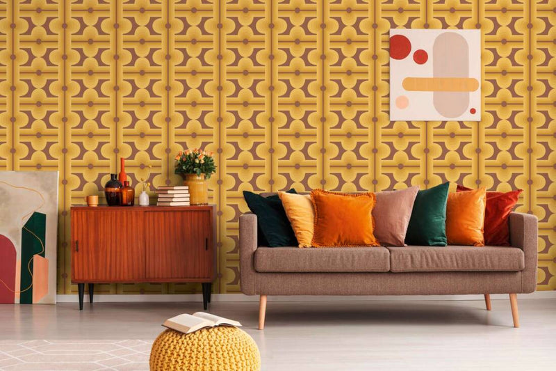 Retro Mesopotamia Wallpaper - Yellow
