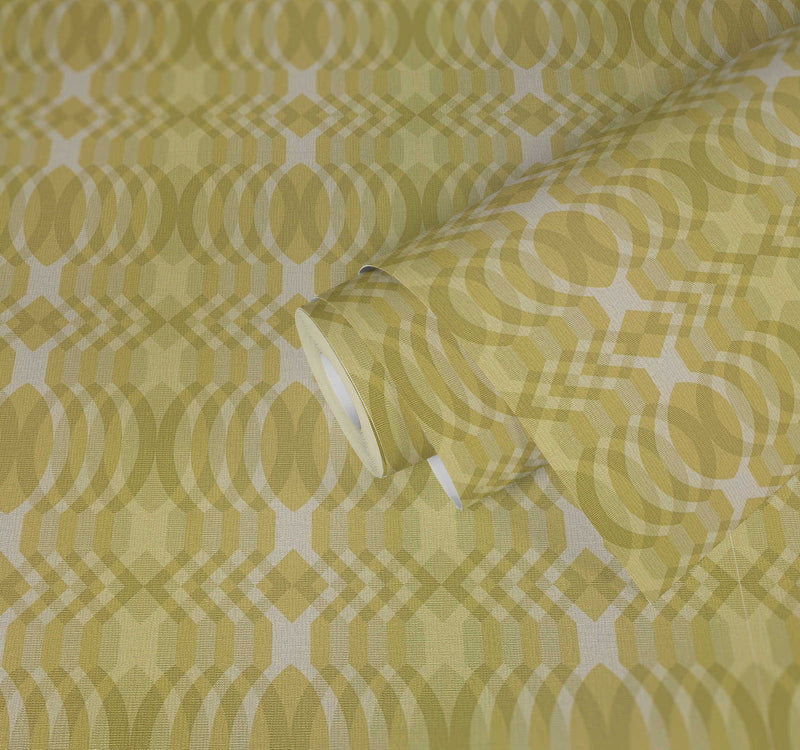 Seeing Double Retro Wallpaper - Yellow
