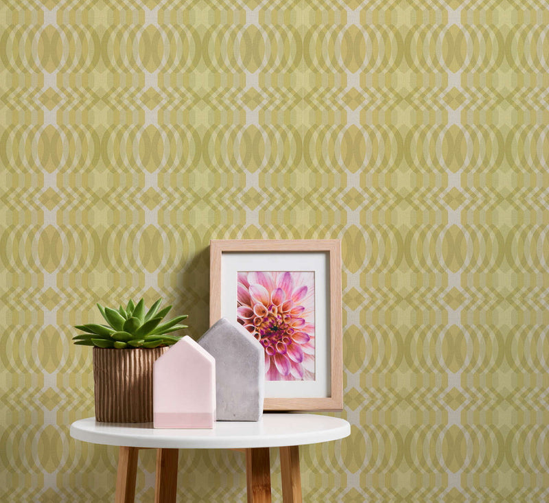 Seeing Double Retro Wallpaper - Yellow