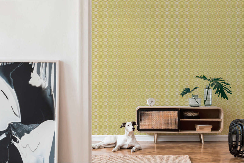 Seeing Double Retro Wallpaper - Yellow