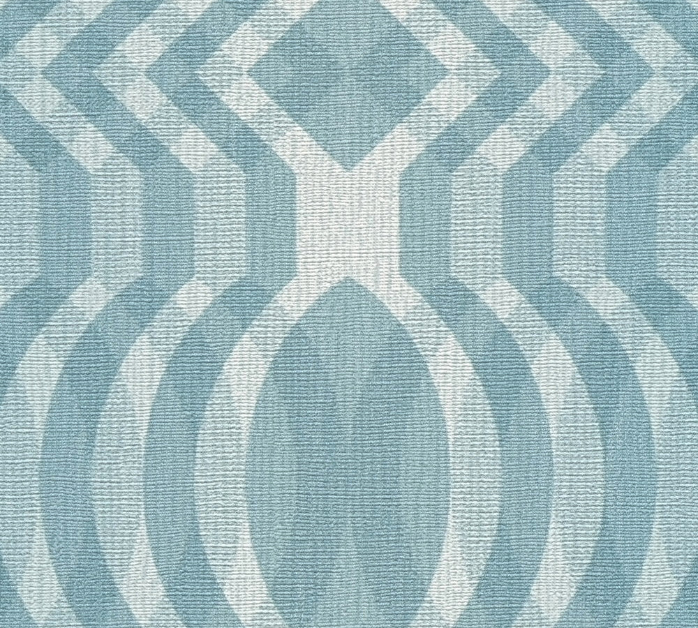 Seeing Double Retro Wallpaper - Blue