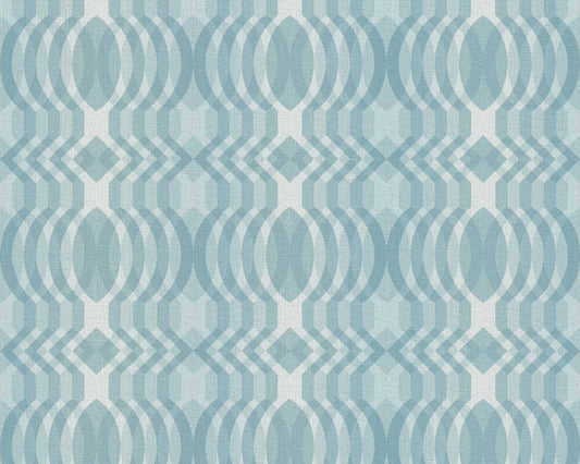 Seeing Double Retro Wallpaper - Blue