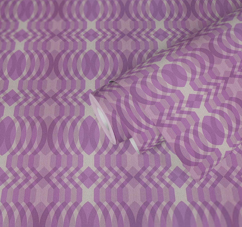Seeing Double Retro Wallpaper - Purple