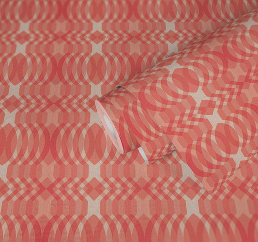 Seeing Double Retro Wallpaper - Red