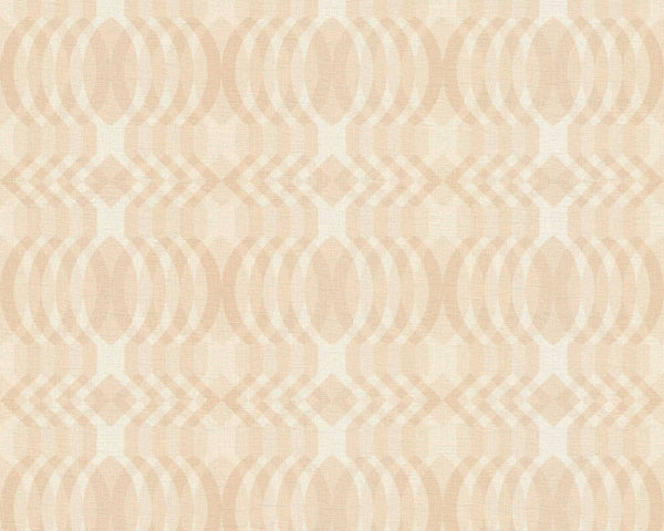 Sample - Seeing Double Retro Wallpaper - Beige