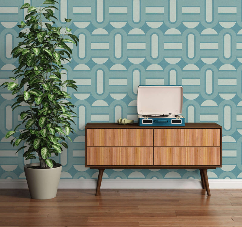 Retroholic Retro Wallpaper - Light Blue