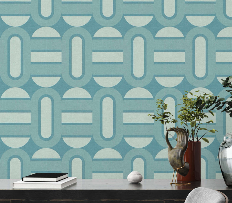 Retroholic Retro Wallpaper - Light Blue