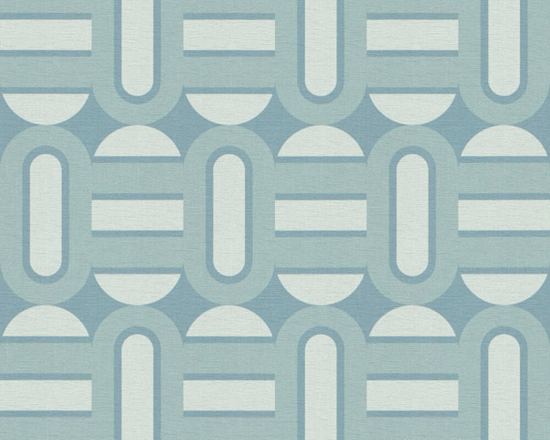 Sample - Retroholic Retro Wallpaper - Light Blue