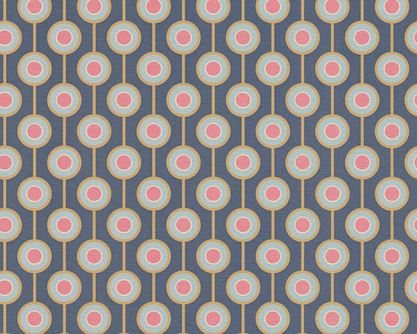 Sample - Vintage Dotted Wallpaper - Blue/Pink