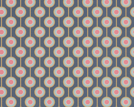 Vintage Dotted Wallpaper - Blue/Pink