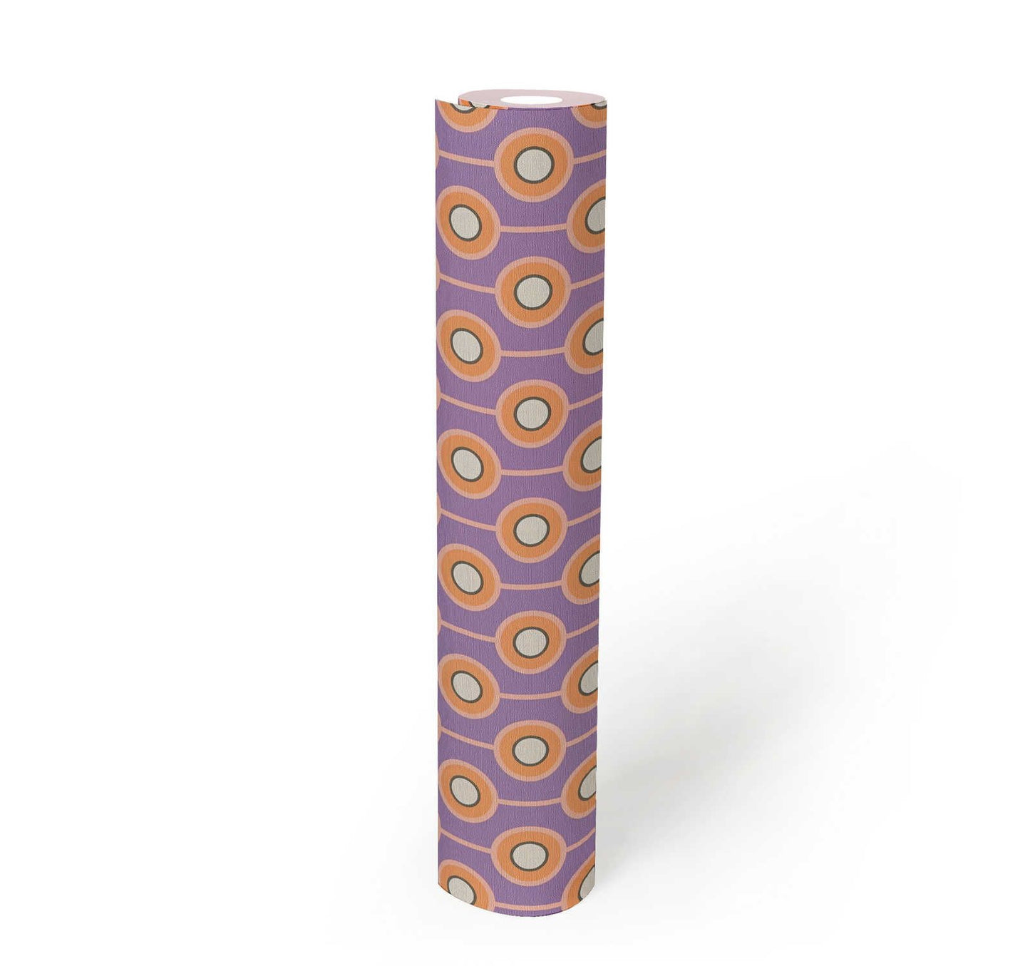 Vintage Dotted Wallpaper - Purple/Yellow Green