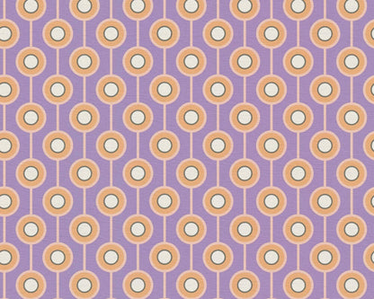 Vintage Dotted Wallpaper - Purple/Yellow Green