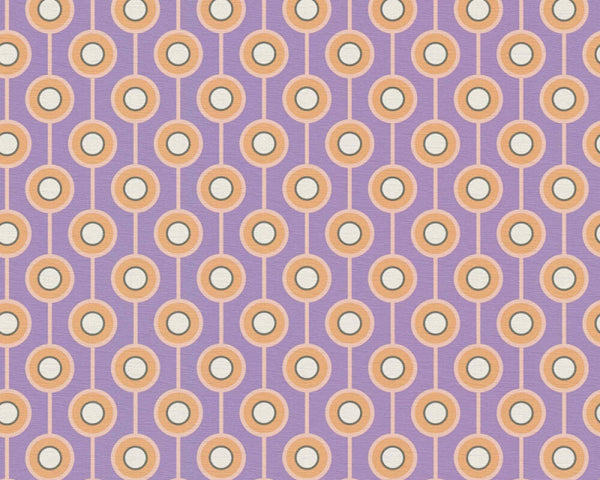 Sample - Vintage Dotted Wallpaper - Purple/Yellow Green