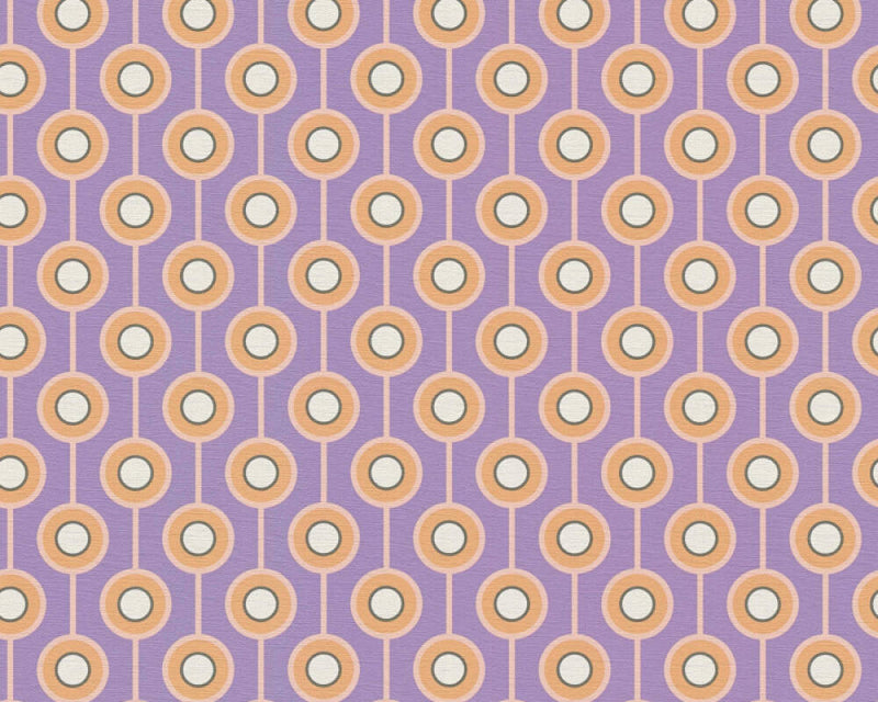 Sample - Vintage Dotted Wallpaper - Purple/Yellow Green