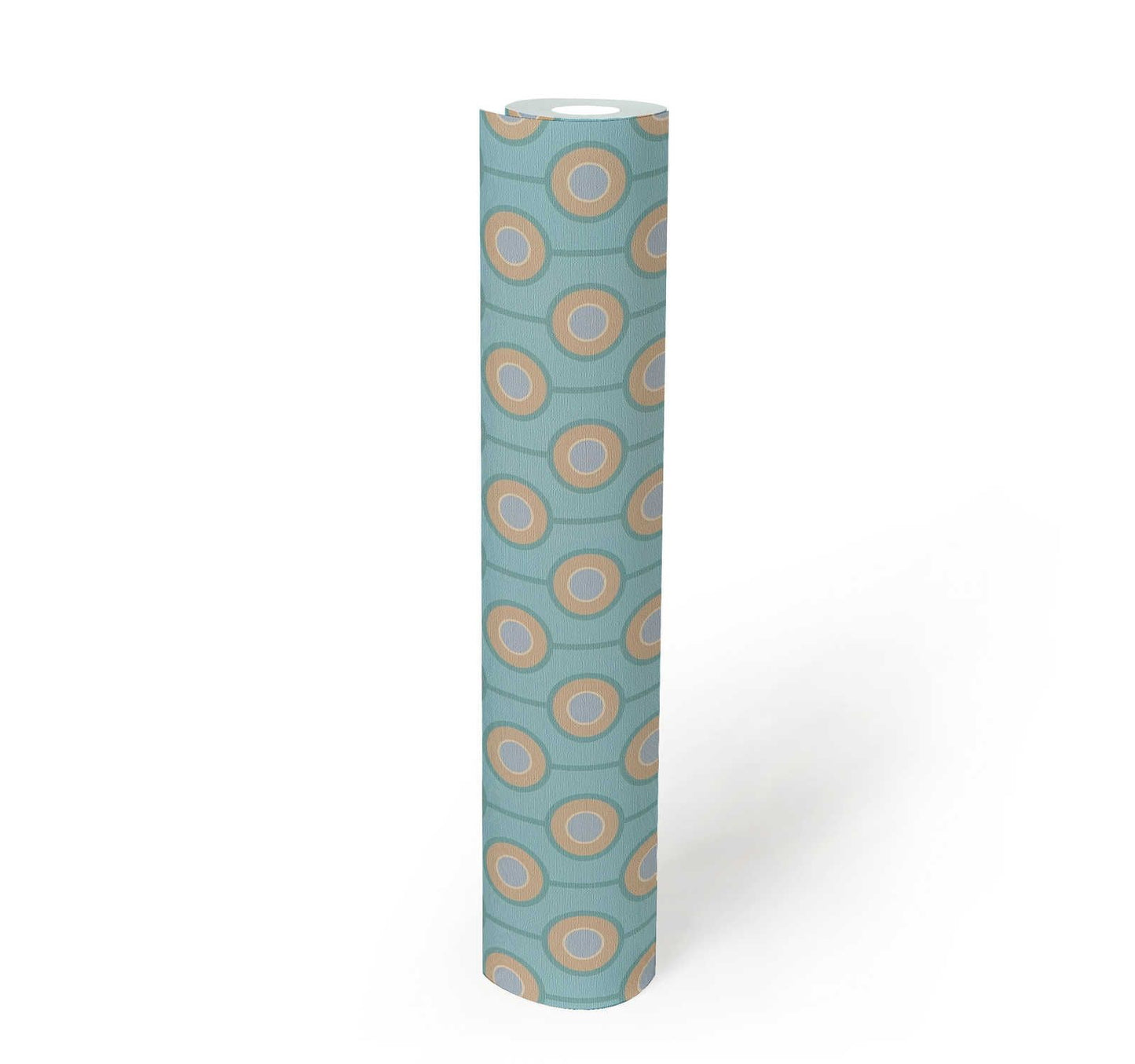 Vintage Dotted Wallpaper - Blue/Beige