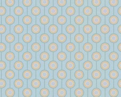 Vintage Dotted Wallpaper - Blue/Beige
