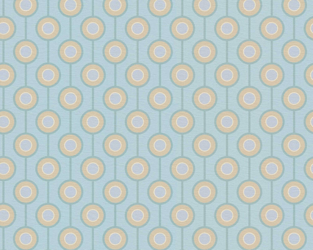 Sample - Vintage Dotted Wallpaper - Blue/Beige