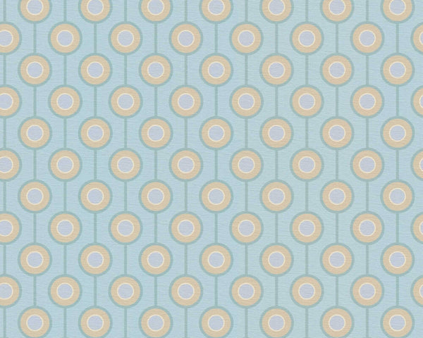 Sample - Vintage Dotted Wallpaper - Blue/Beige