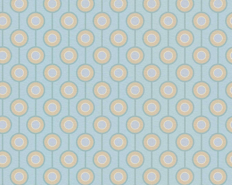 Sample - Vintage Dotted Wallpaper - Blue/Beige