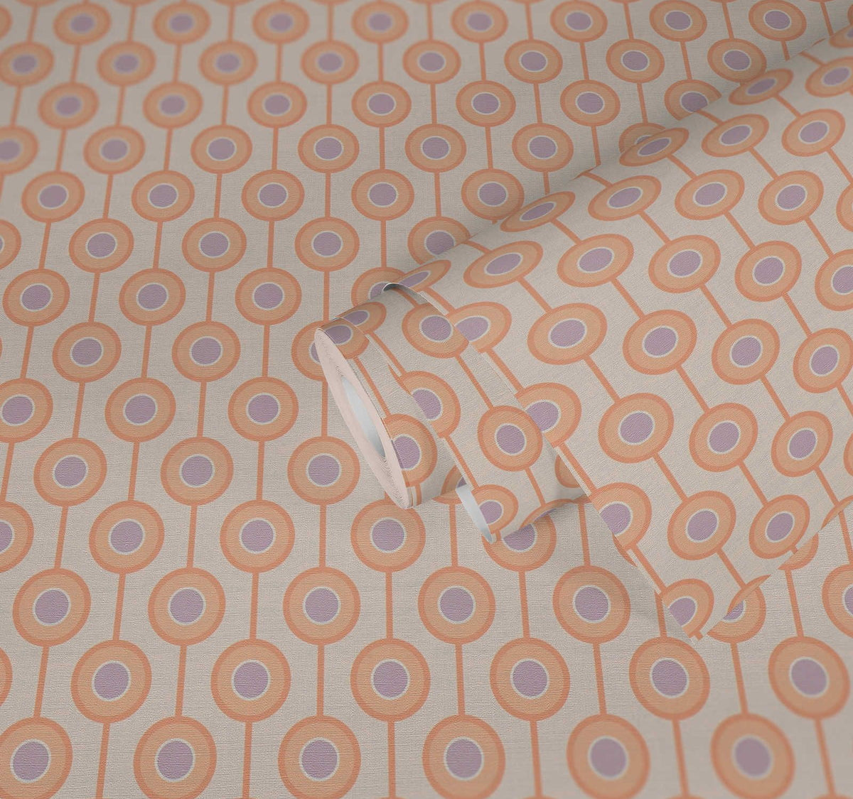 Vintage Dotted Wallpaper - Peach/Beige