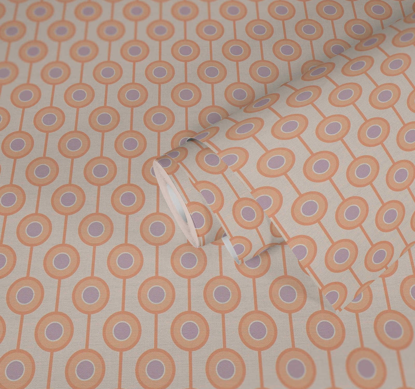 Vintage Dotted Wallpaper - Peach/Beige