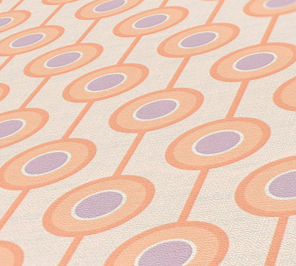 Vintage Dotted Wallpaper - Peach/Beige