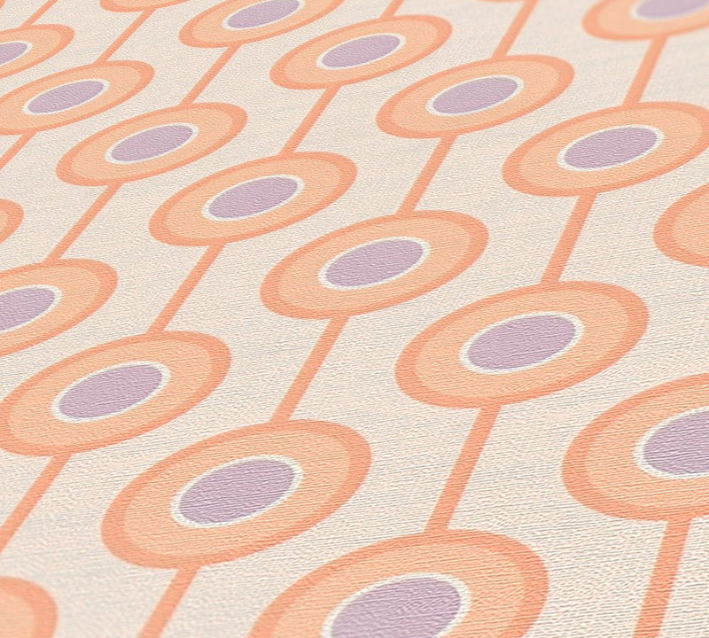 Vintage Dotted Wallpaper - Peach/Beige