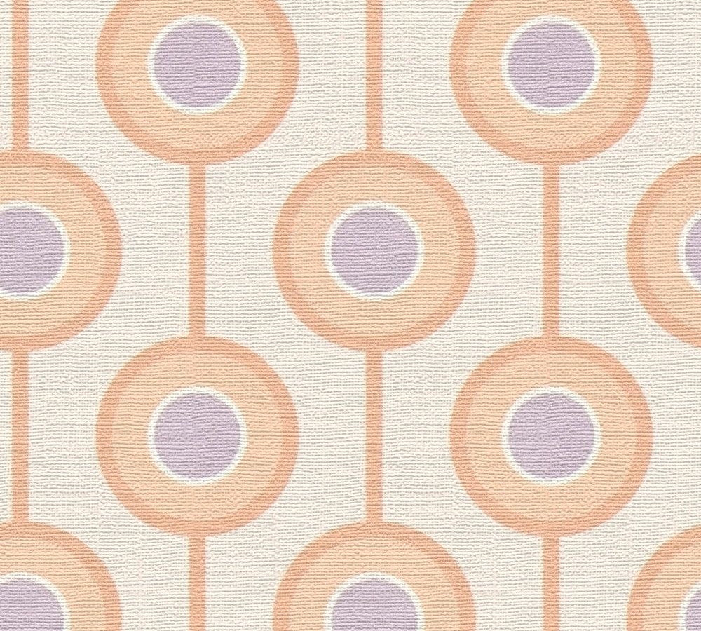 Vintage Dotted Wallpaper - Peach/Beige
