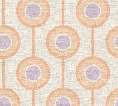 Vintage Dotted Wallpaper - Peach/Beige