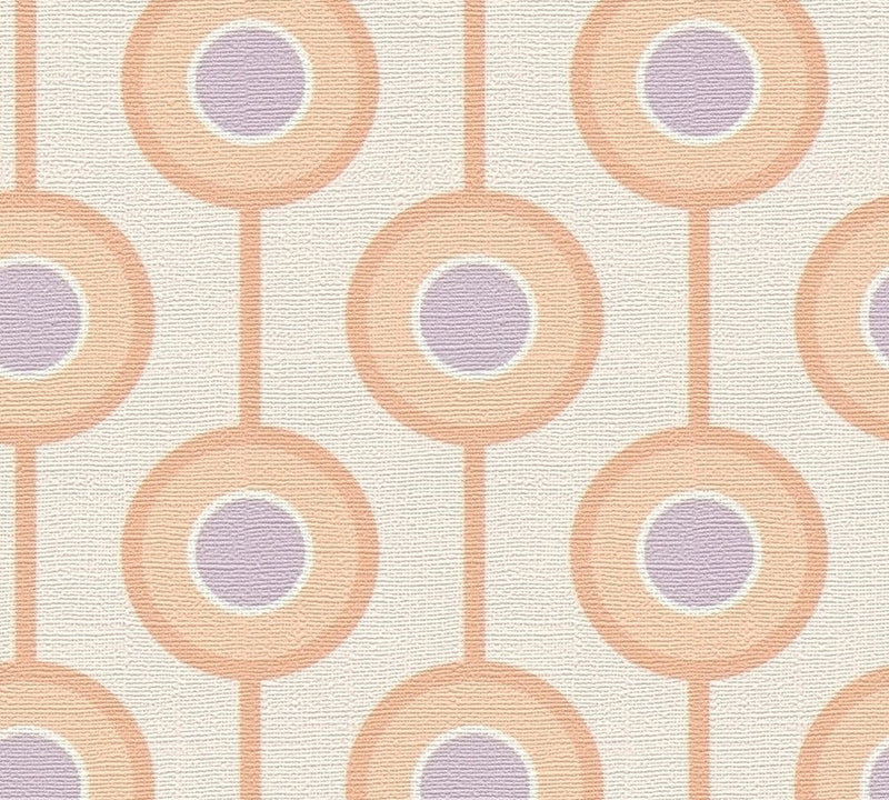 Vintage Dotted Wallpaper - Peach/Beige