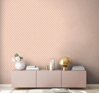 Vintage Dotted Wallpaper - Peach/Beige