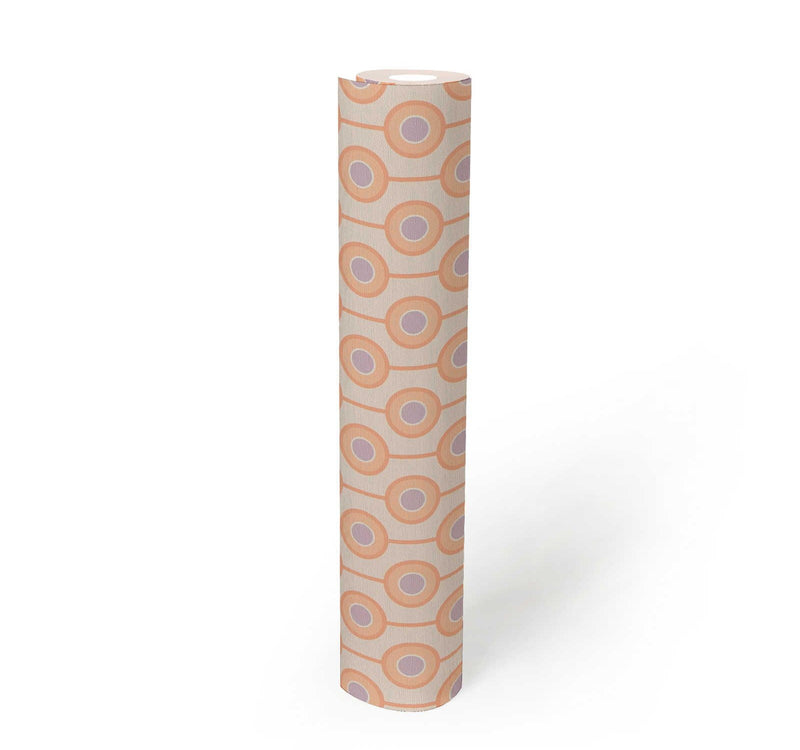 Vintage Dotted Wallpaper - Peach/Beige
