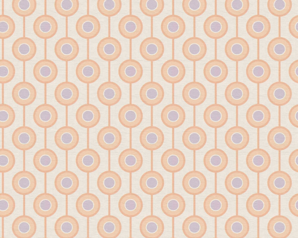 Vintage Dotted Wallpaper - Peach/Beige