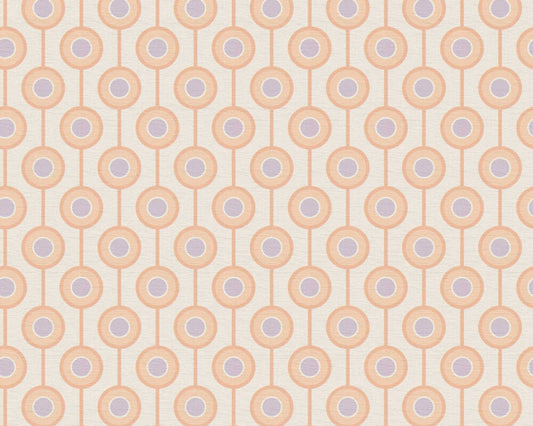Vintage Dotted Wallpaper - Peach/Beige