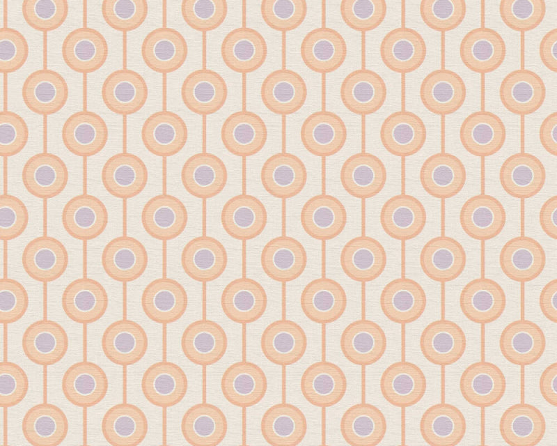 Sample - Vintage Dotted Wallpaper - Peach/Beige