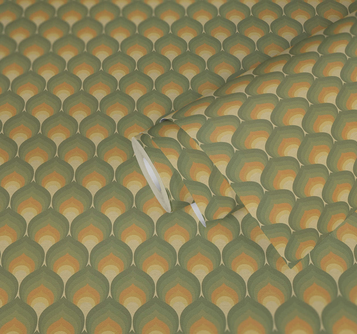 Retro Scales Wallpaper - Green