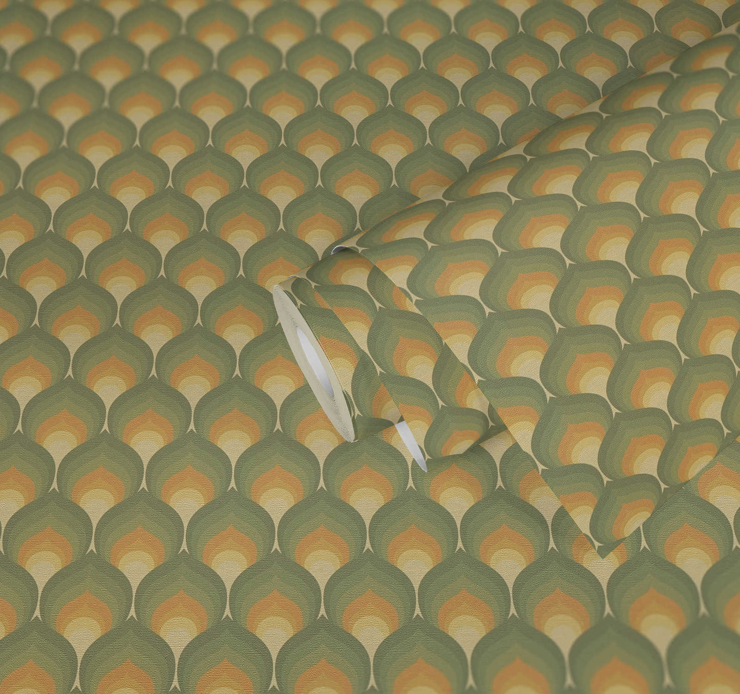 Retro Scales Wallpaper - Green