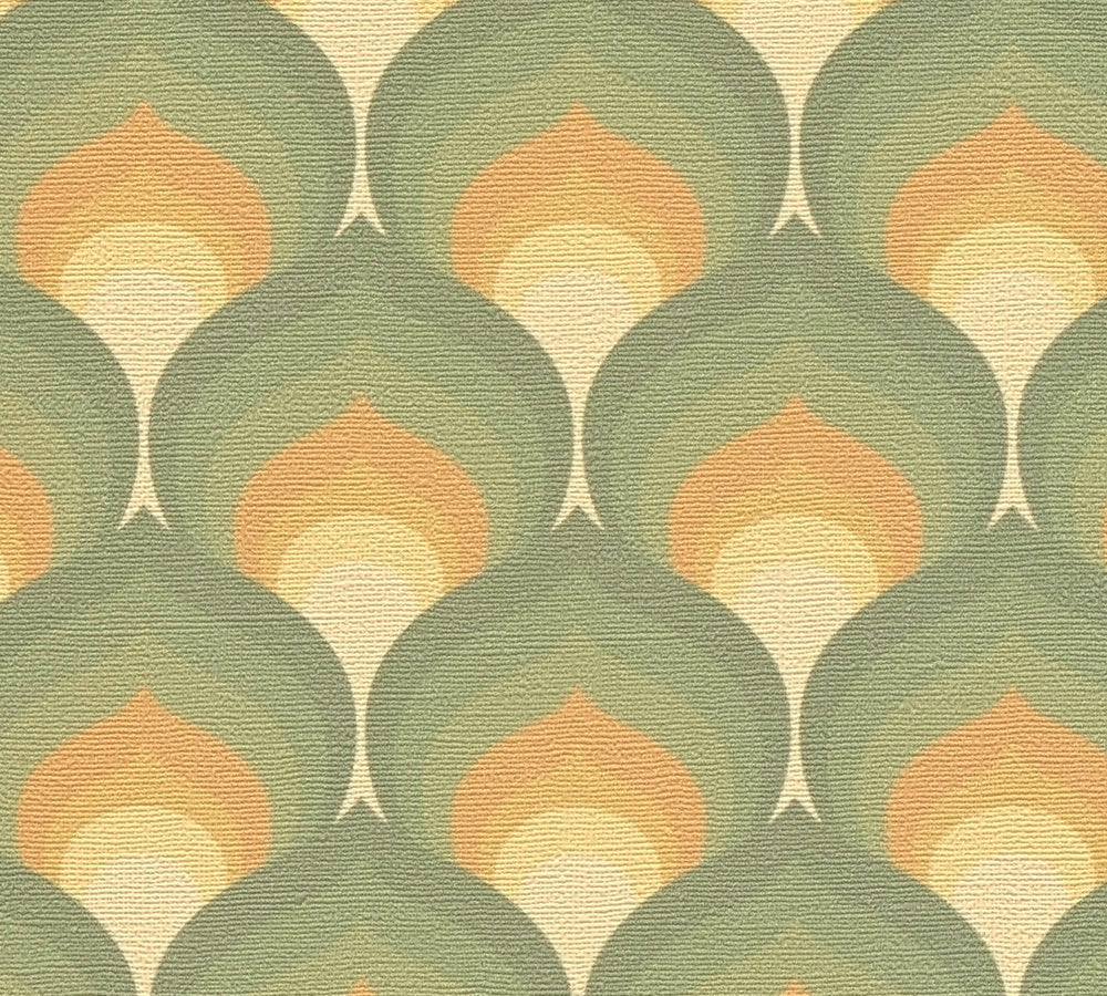 Retro Scales Wallpaper - Green