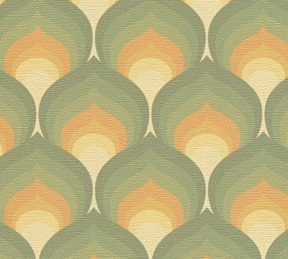 Retro Scales Wallpaper - Green