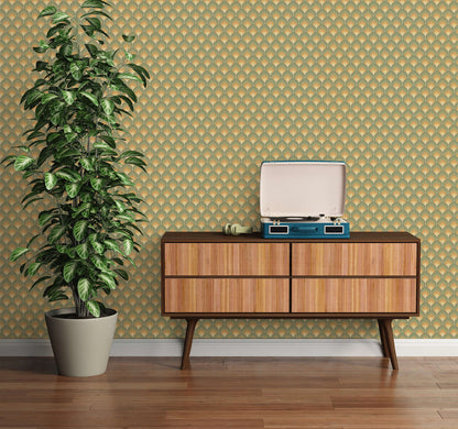 Retro Scales Wallpaper - Green