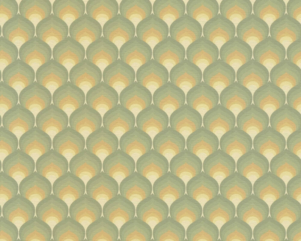 Retro Scales Wallpaper - Green
