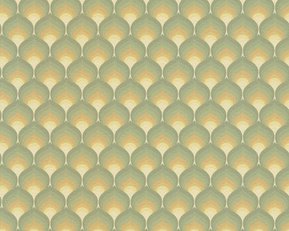Retro Scales Wallpaper - Green