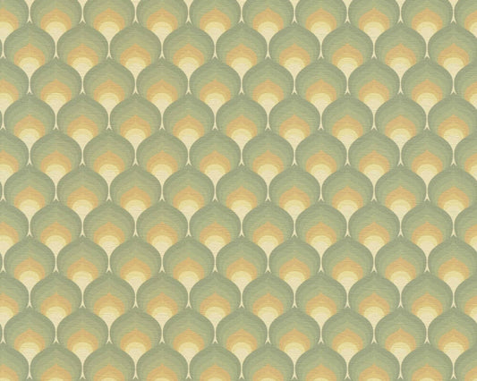 Retro Scales Wallpaper - Green