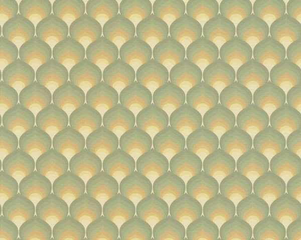 Sample Retro Scales Wallpaper - Green