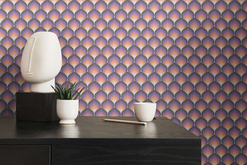 Retro Scales Wallpaper - Purple